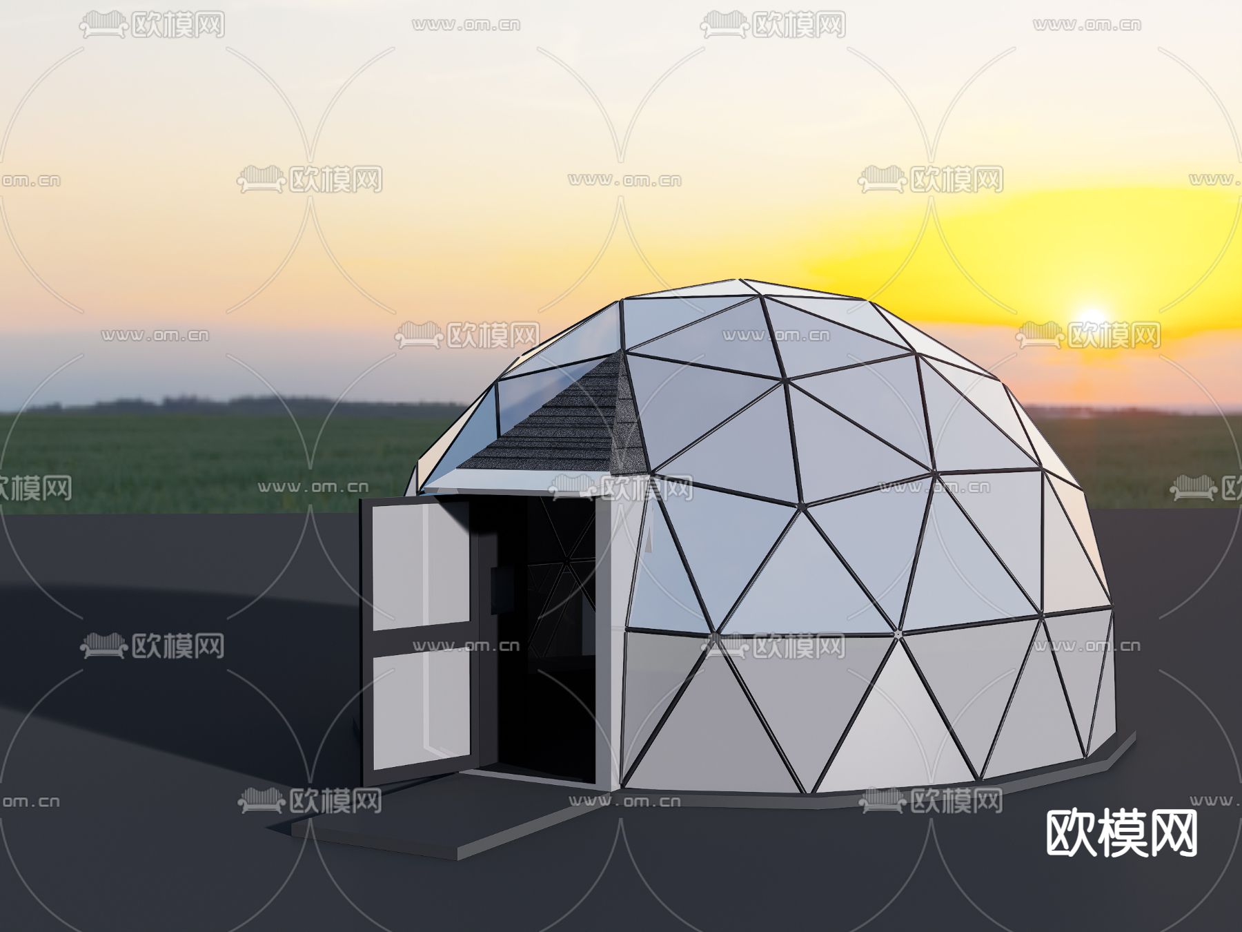 帐篷露营民宿su模型下载（渲染图2）