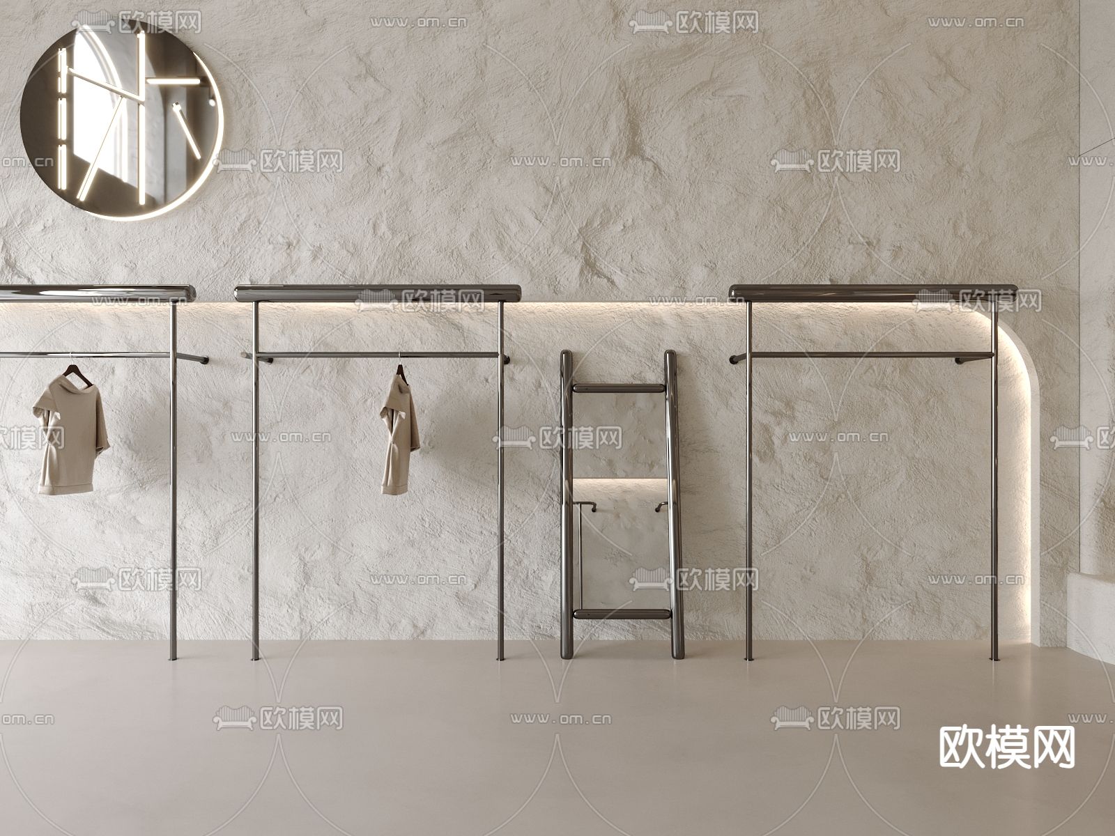 服装店挂衣架 展架3d模型下载