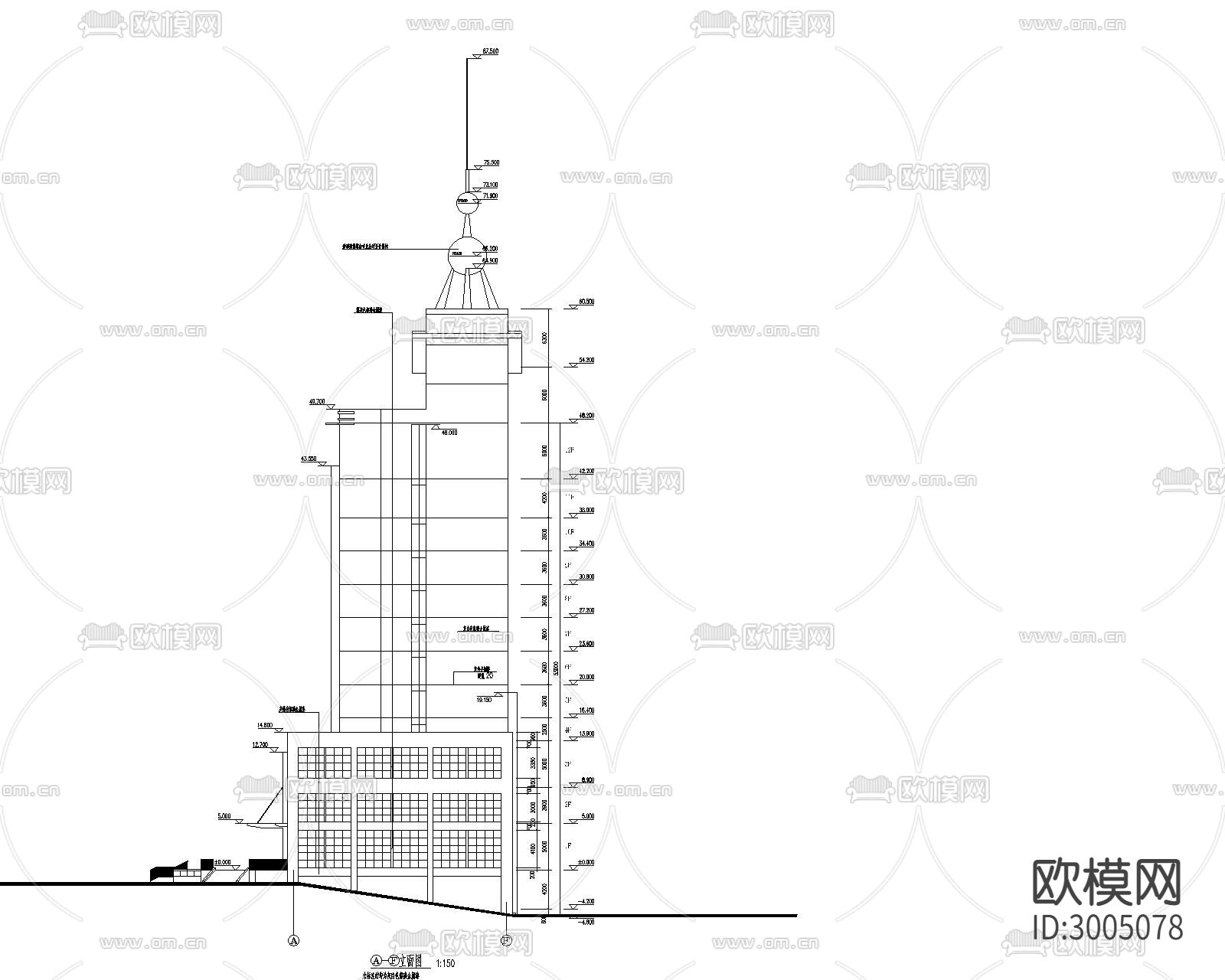 供电公司调度大楼建筑cad施工图下载（渲染图5）