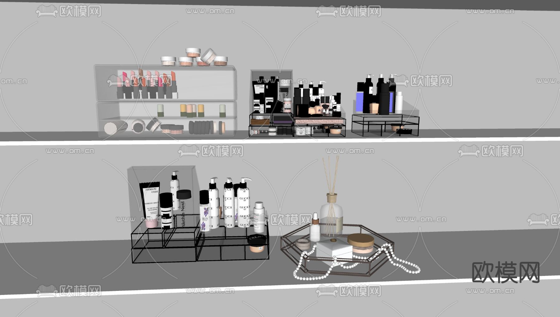 化妆品 护肤品 美妆 润肤露su模型下载（渲染图1）