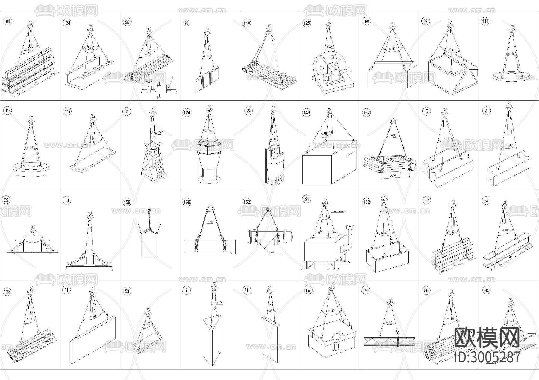 设备吊装件cad图库下载（渲染图2）