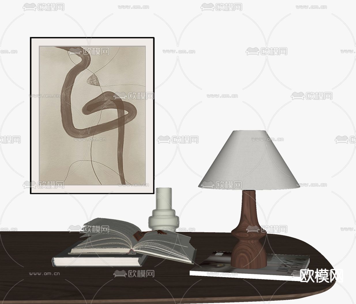 北欧台灯su模型下载（渲染图1）