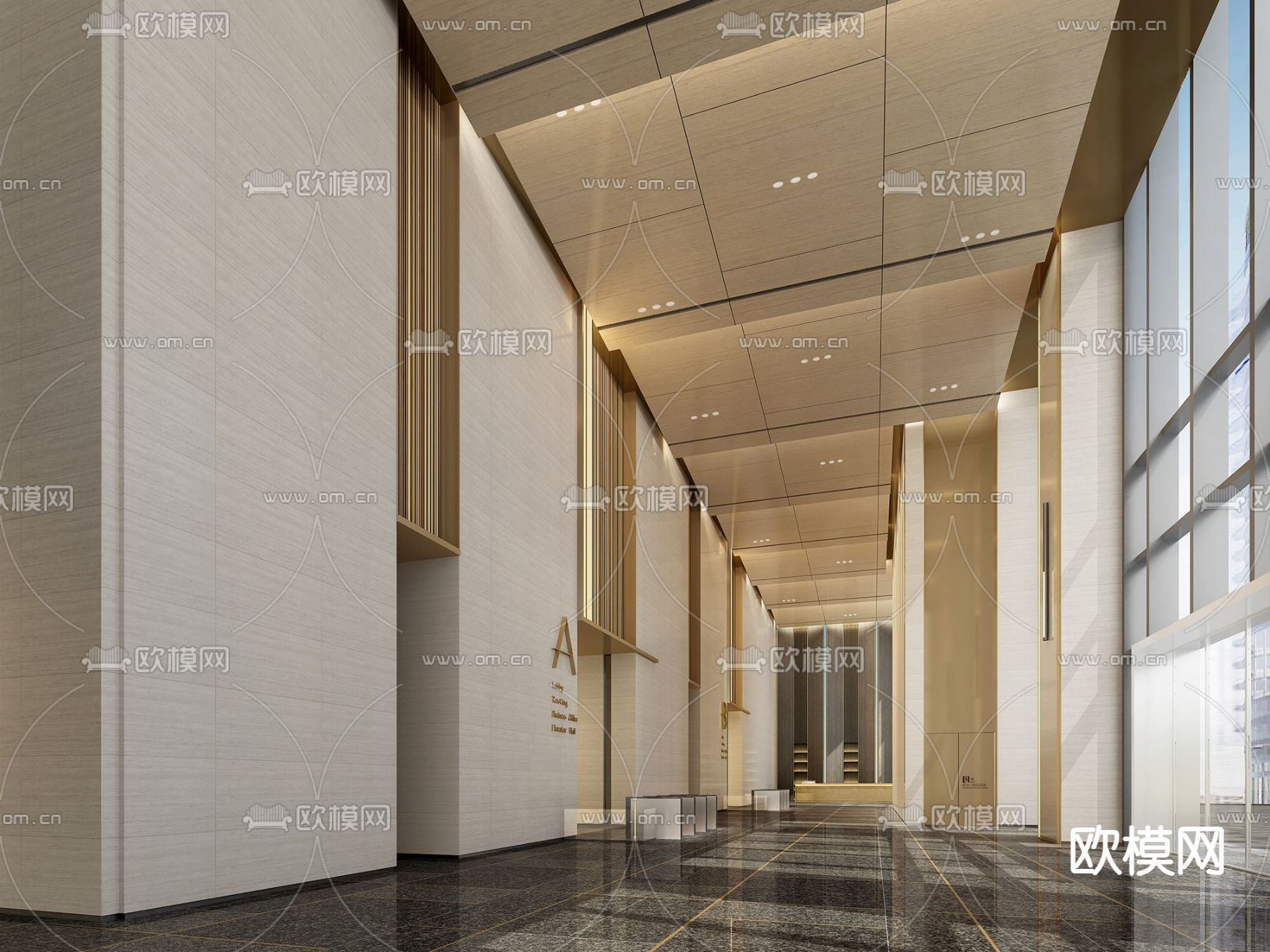 银行接待大堂3d模型下载