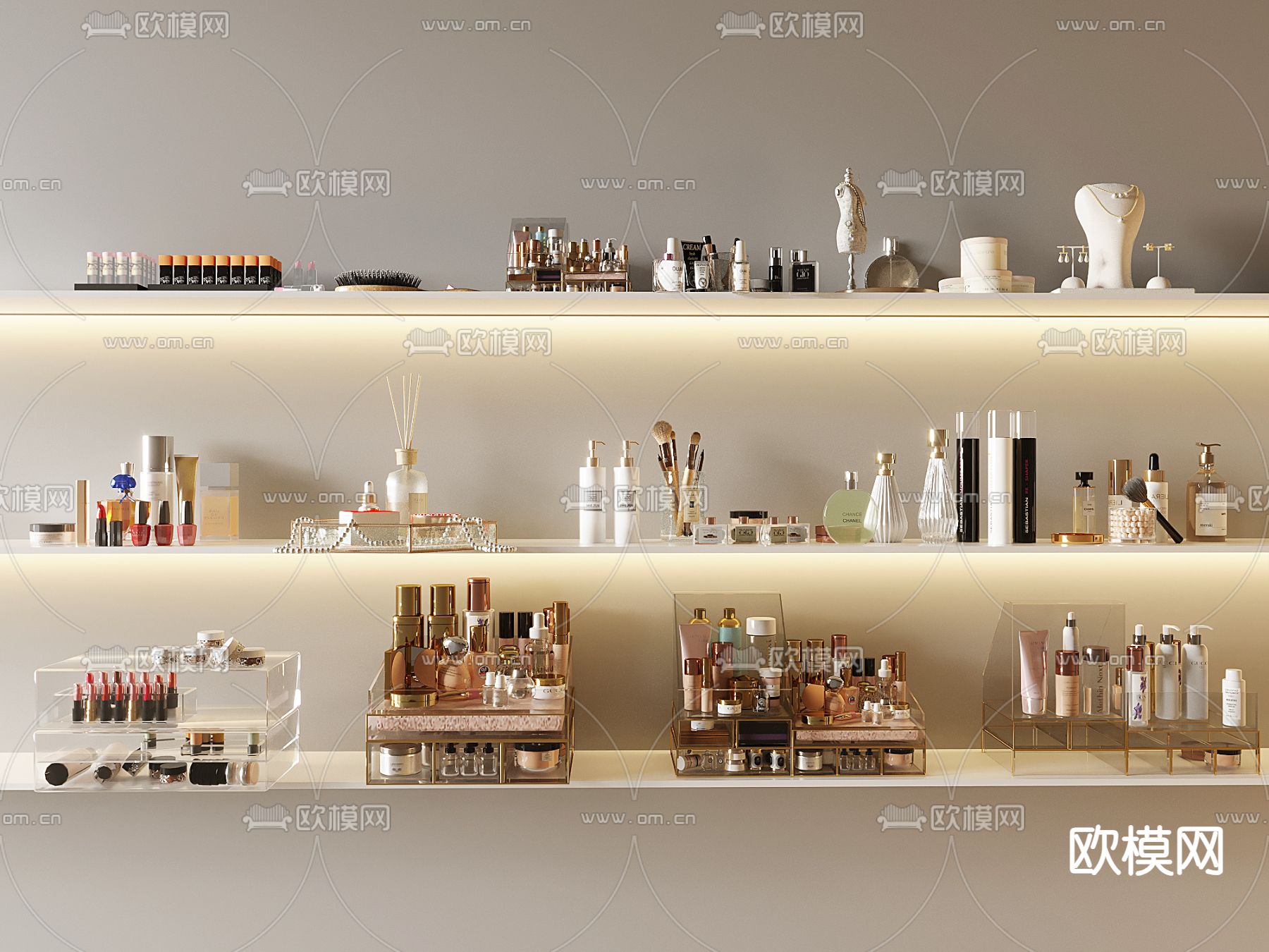 化妆品 护肤品 珠宝首饰3d模型下载