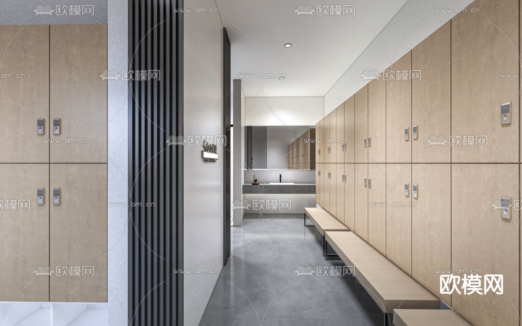 更衣室 浴室储物柜su模型下载（渲染图2）