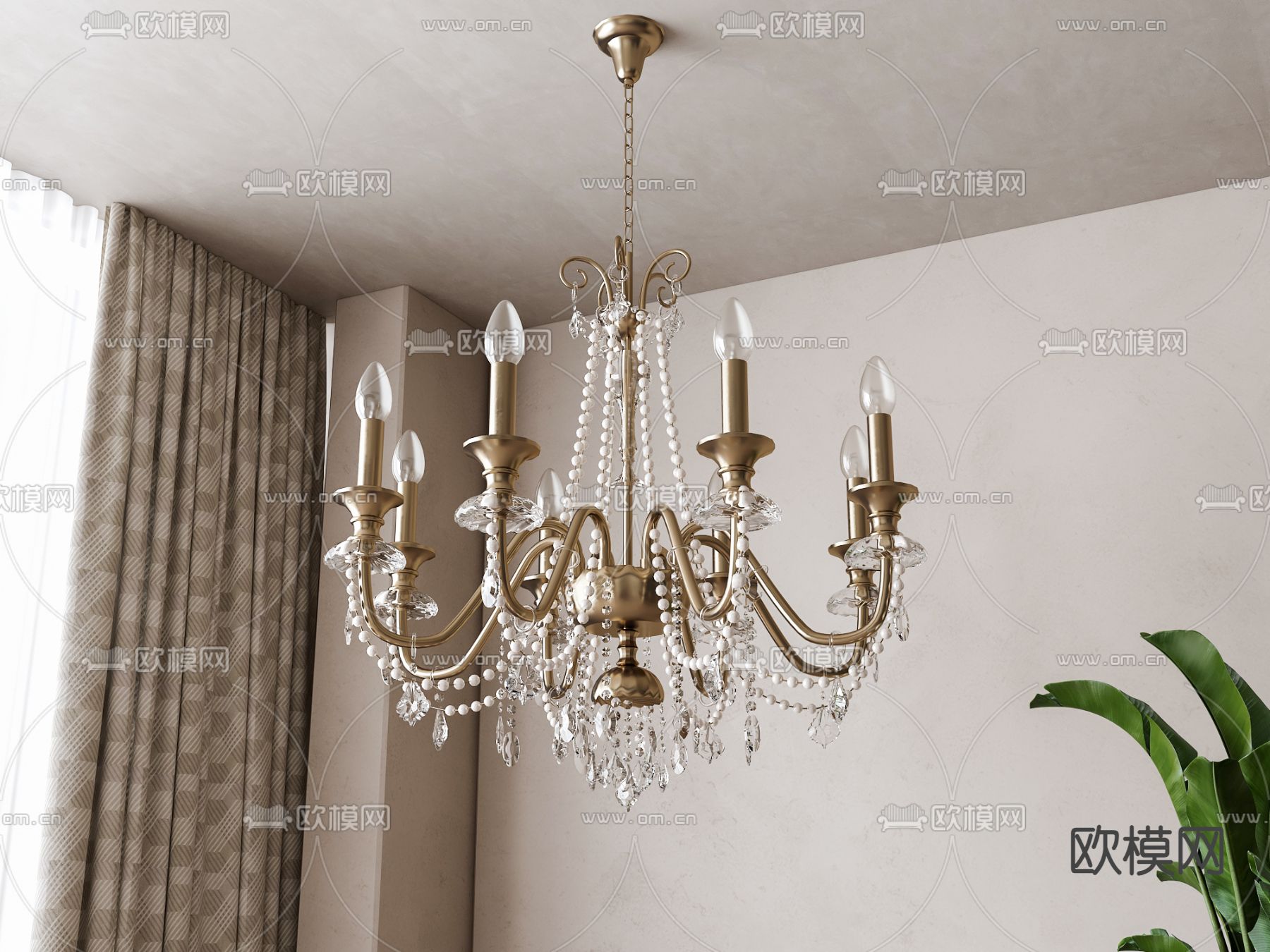 法式吊灯 水晶吊灯3d模型下载