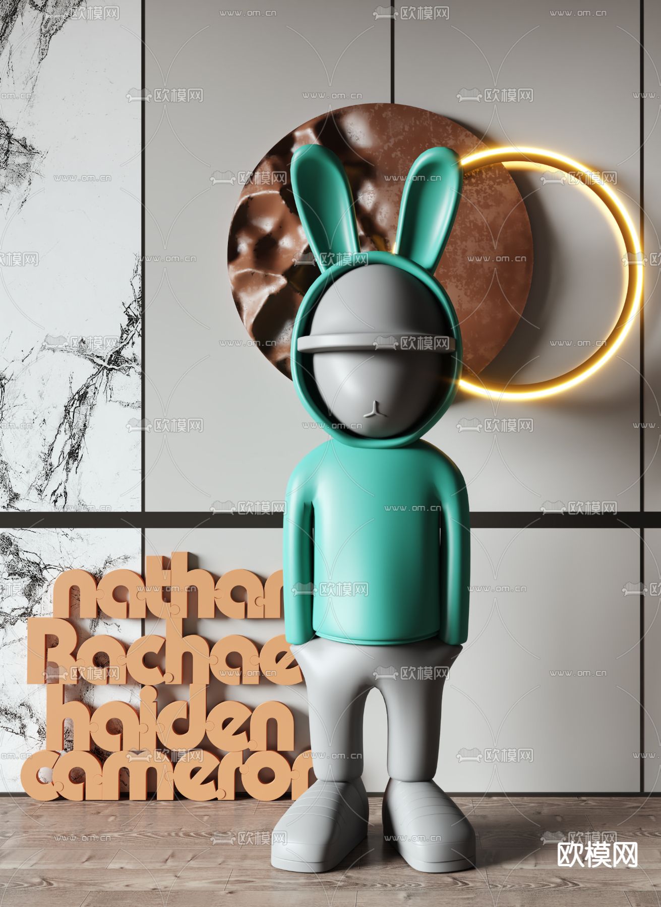 兔子潮玩 雕塑 公仔 卡通摆件3d模型下载