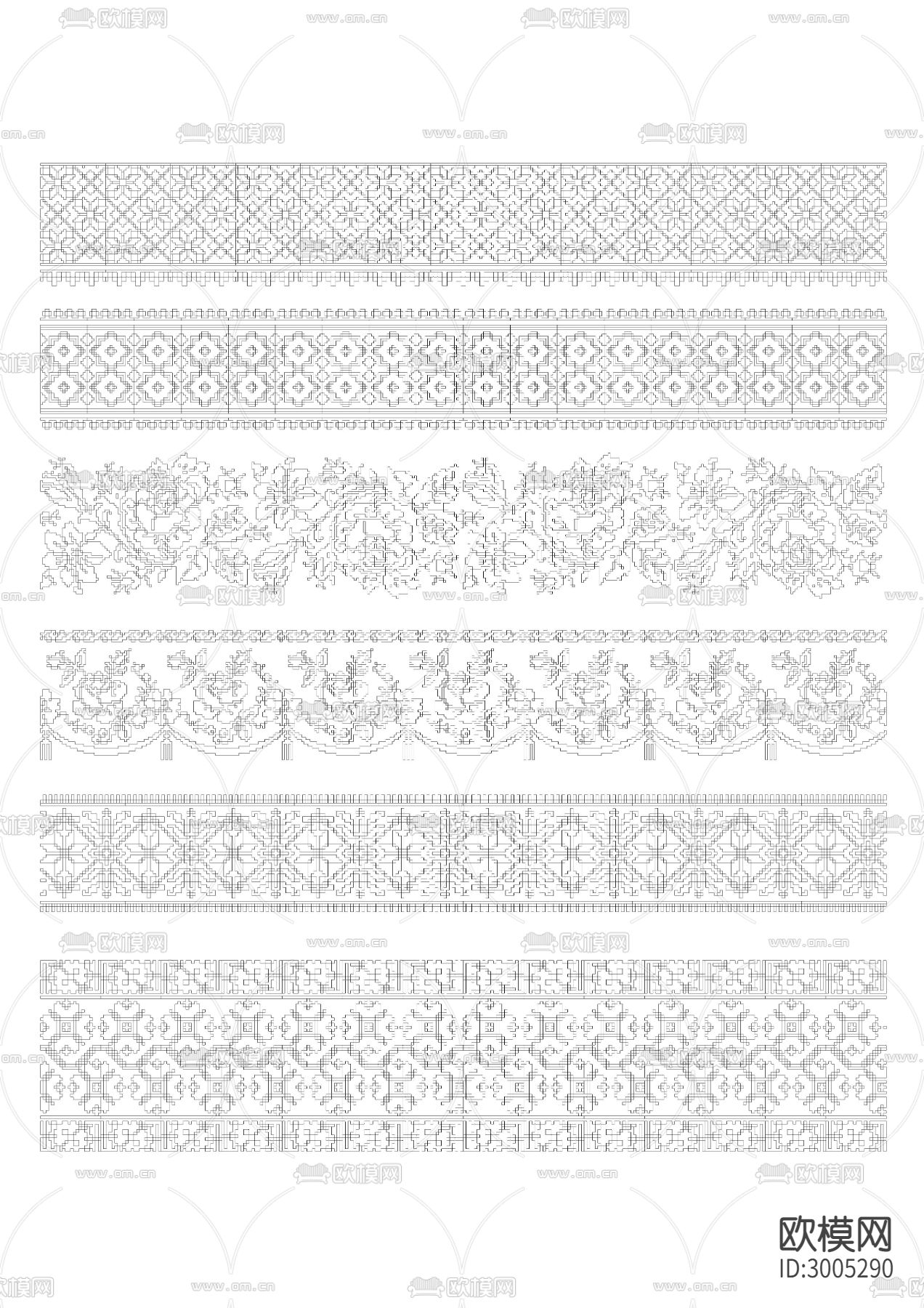 少数民族花纹装饰cad图库下载（渲染图7）