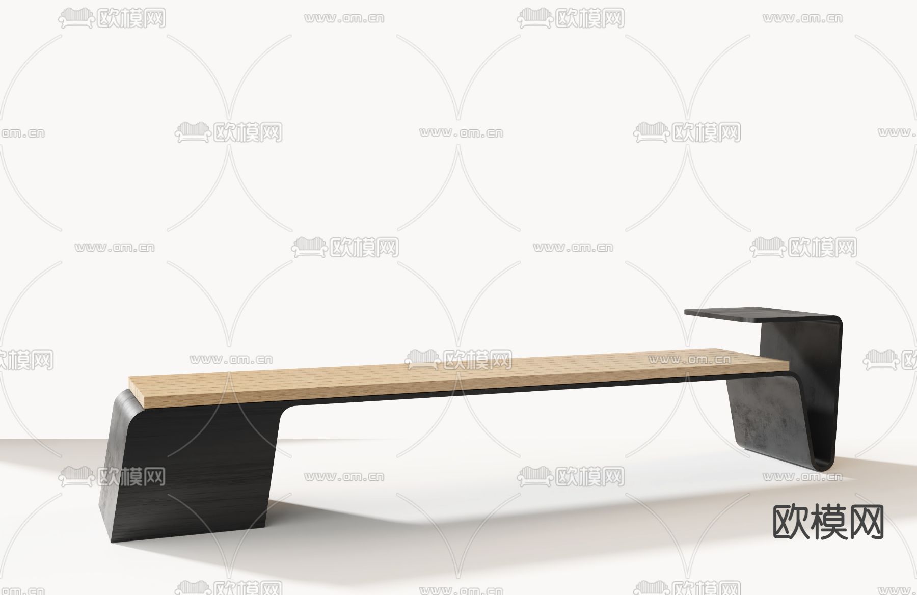 现代户外景观座椅 长凳su模型下载（渲染图3）