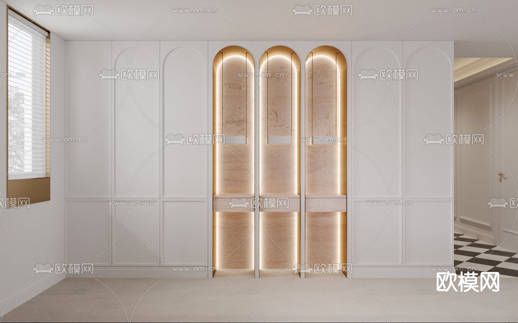 法式衣柜3d模型下载