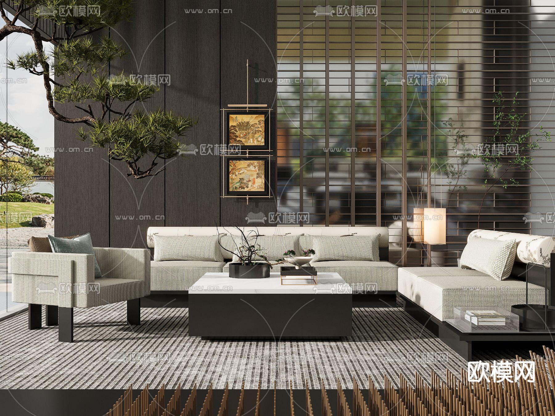 售楼处 接待大厅 VIP洽谈室3d模型下载