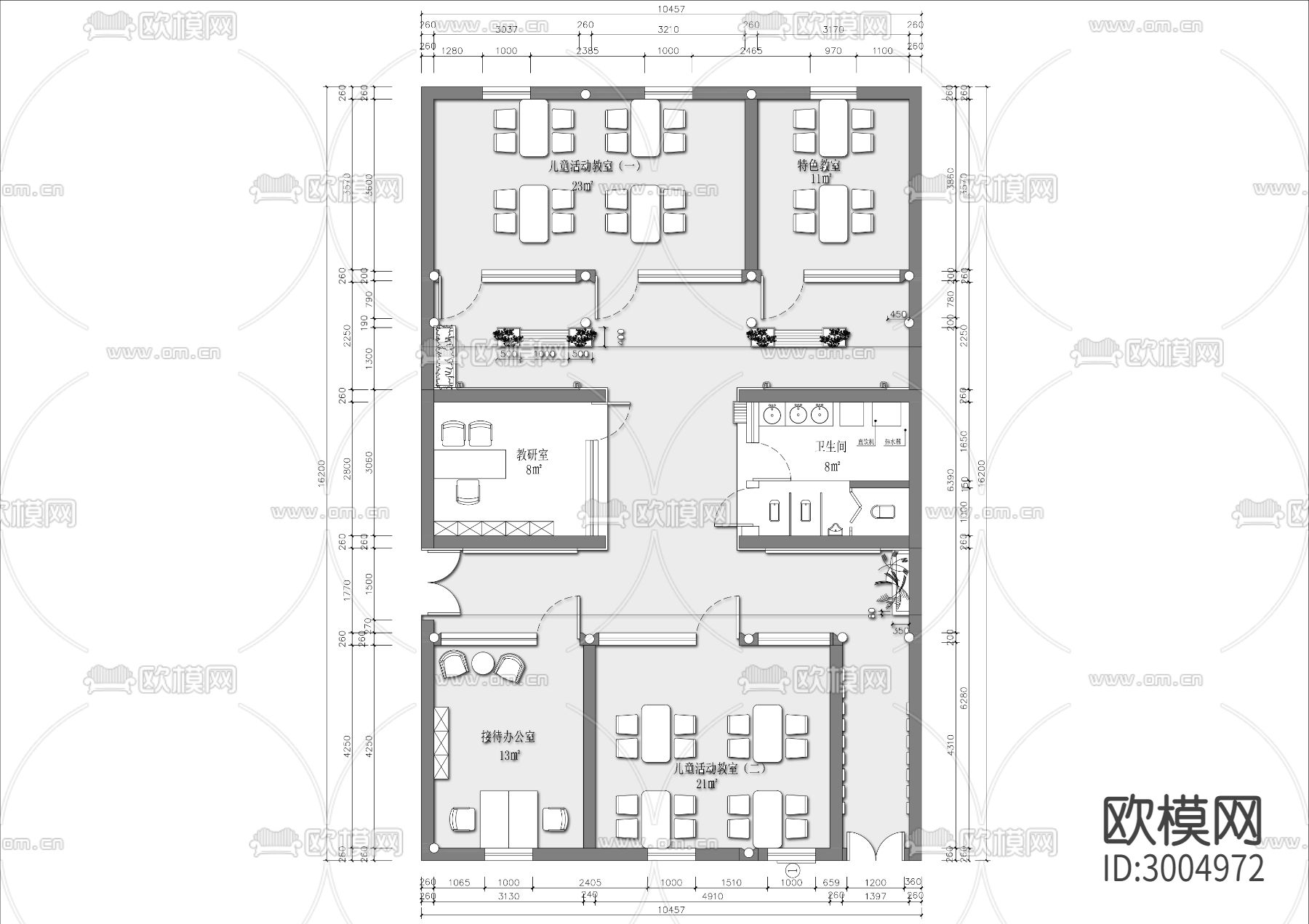 小托儿所cad平面图下载