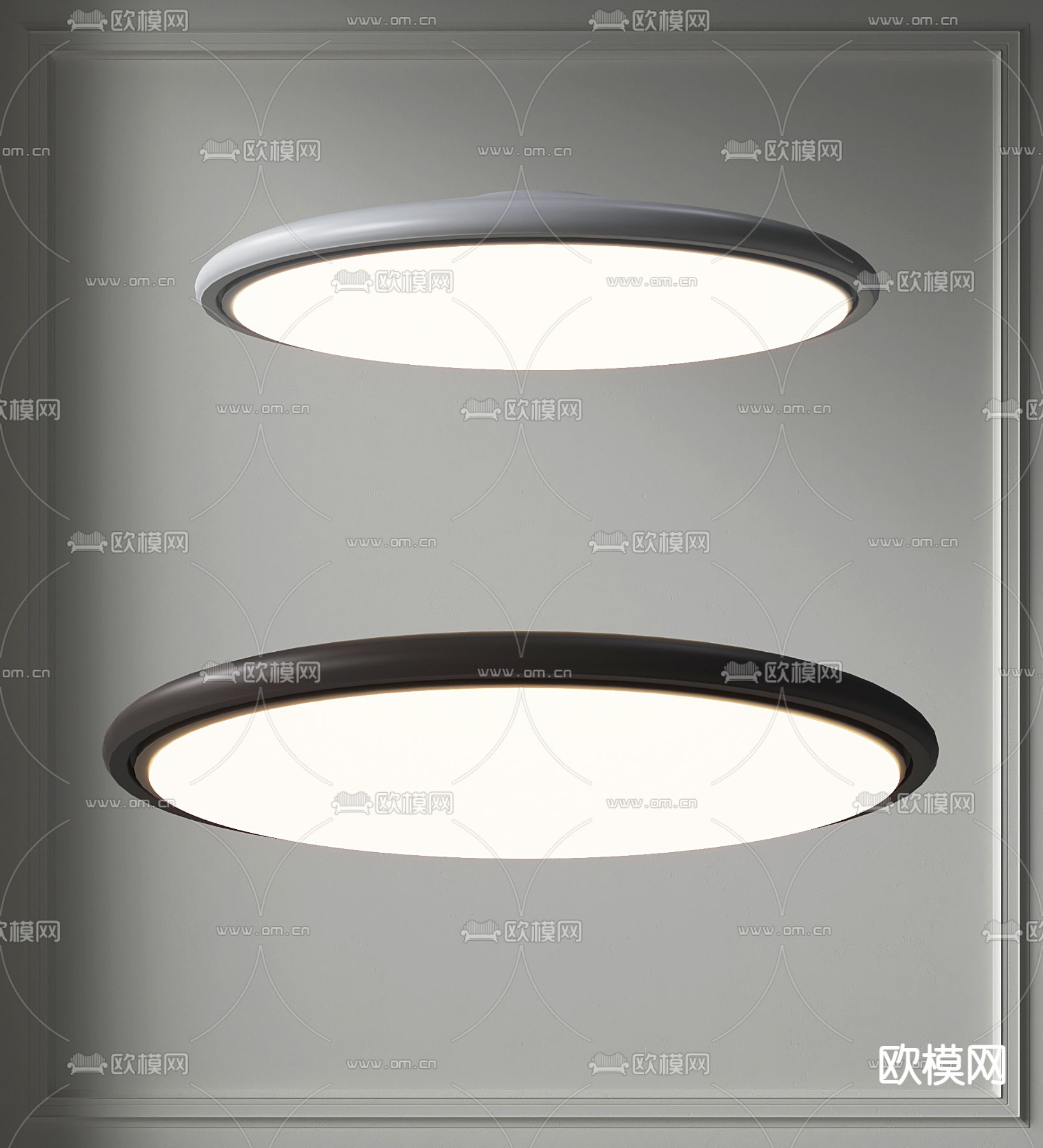 现代吸顶灯su模型下载（渲染图2）
