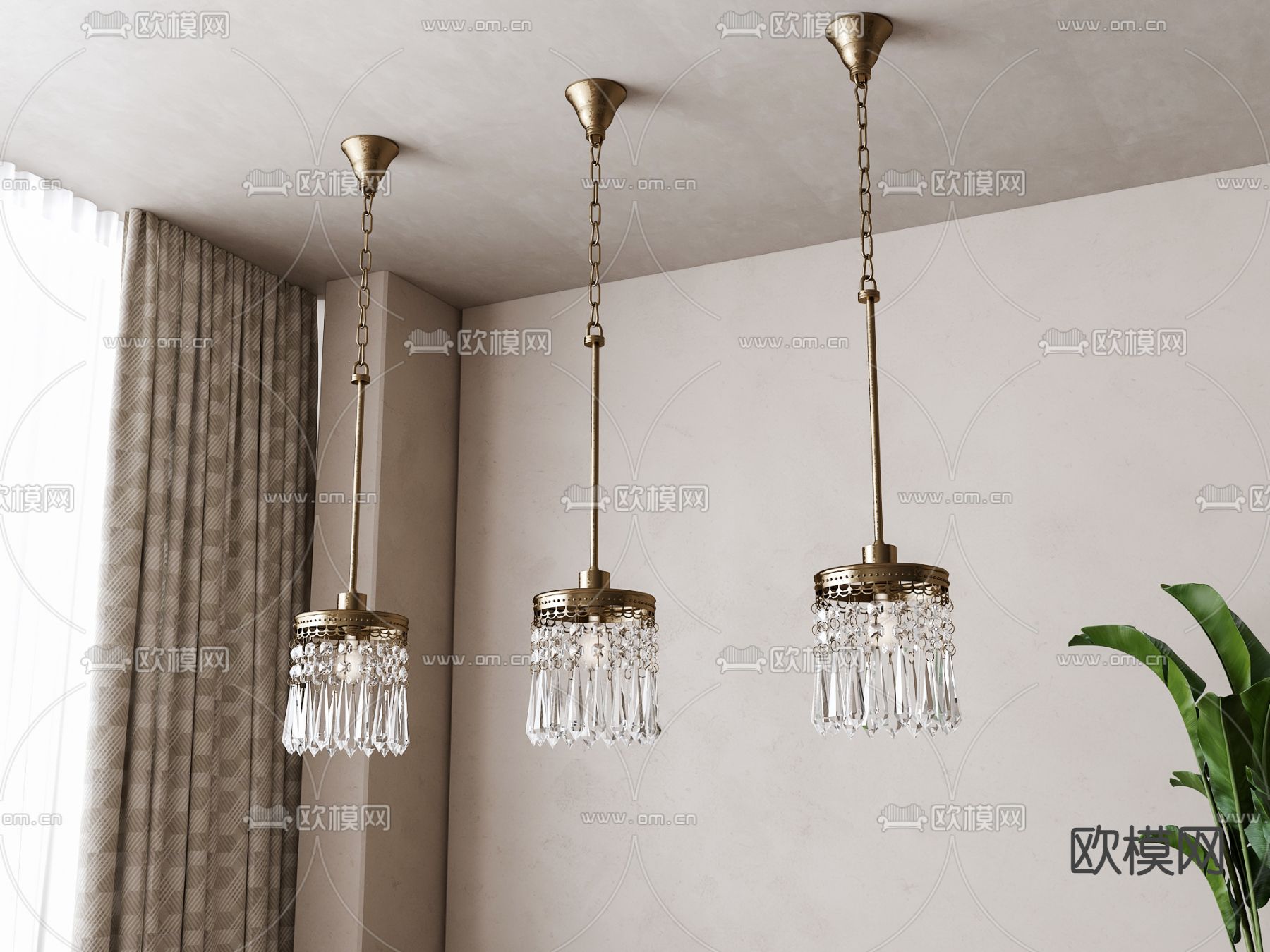 法式吊灯 水晶吊灯3d模型下载