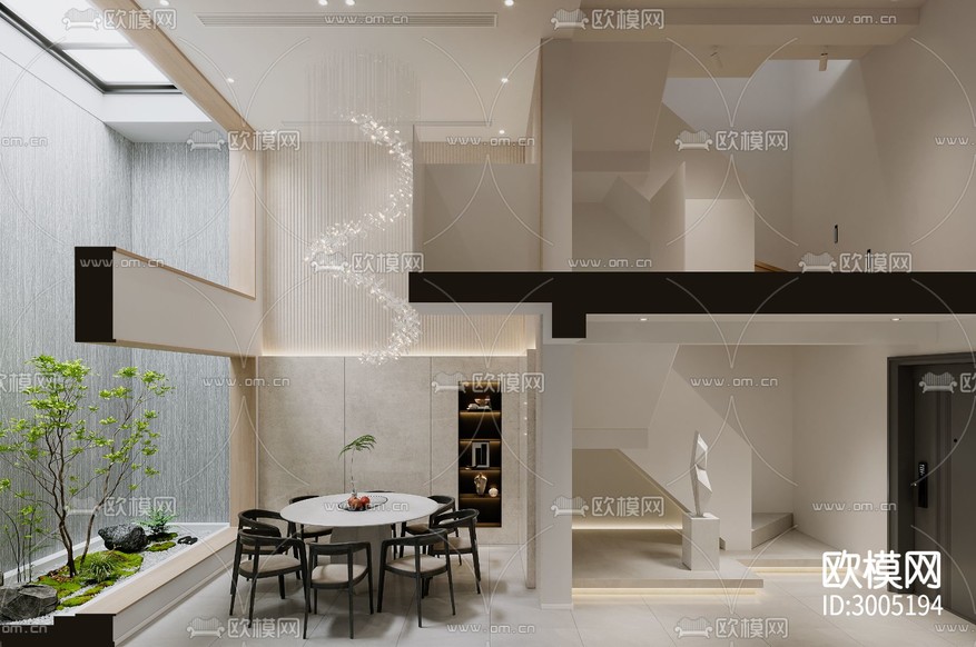 別墅 地下室 臥室cad施工圖下載(渲染圖1)