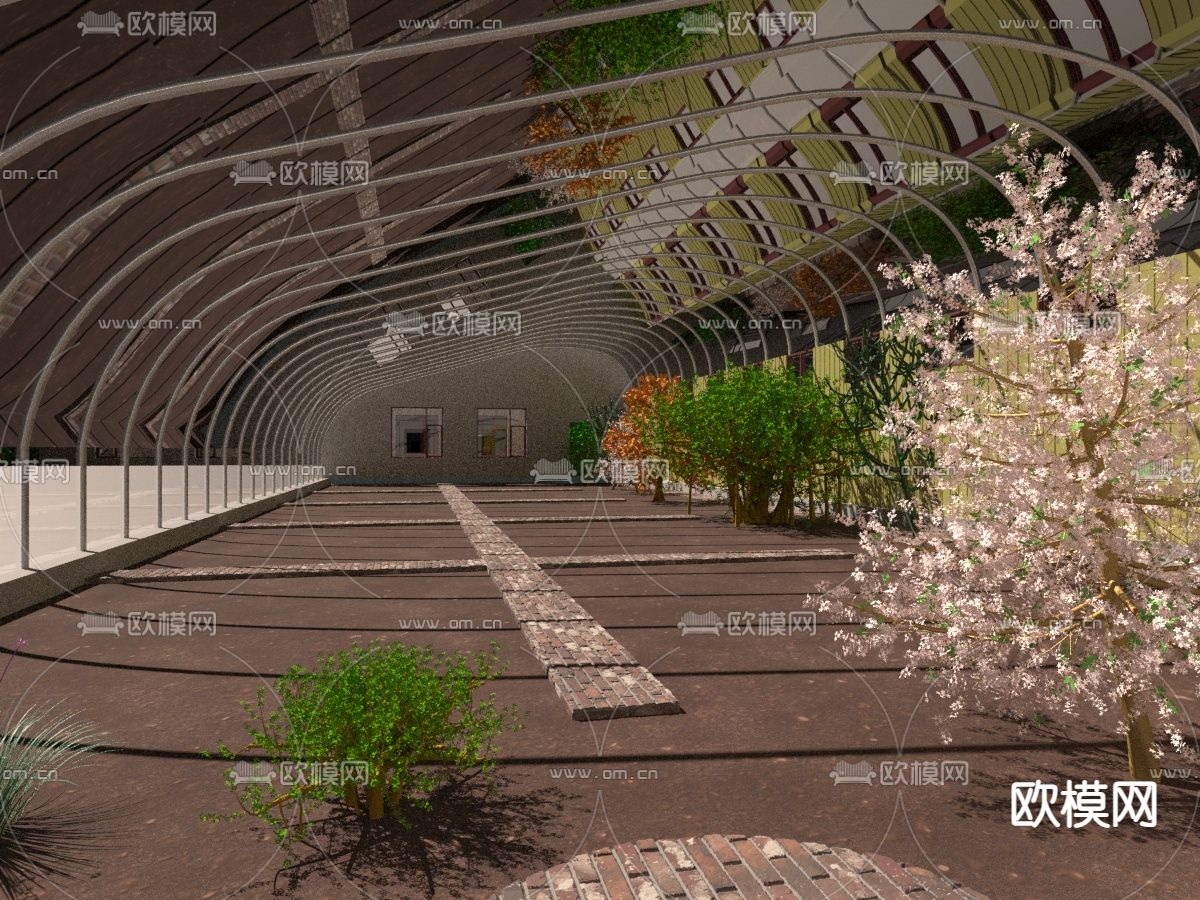 农村大棚 温室大棚免费3d模型下载（渲染图1）