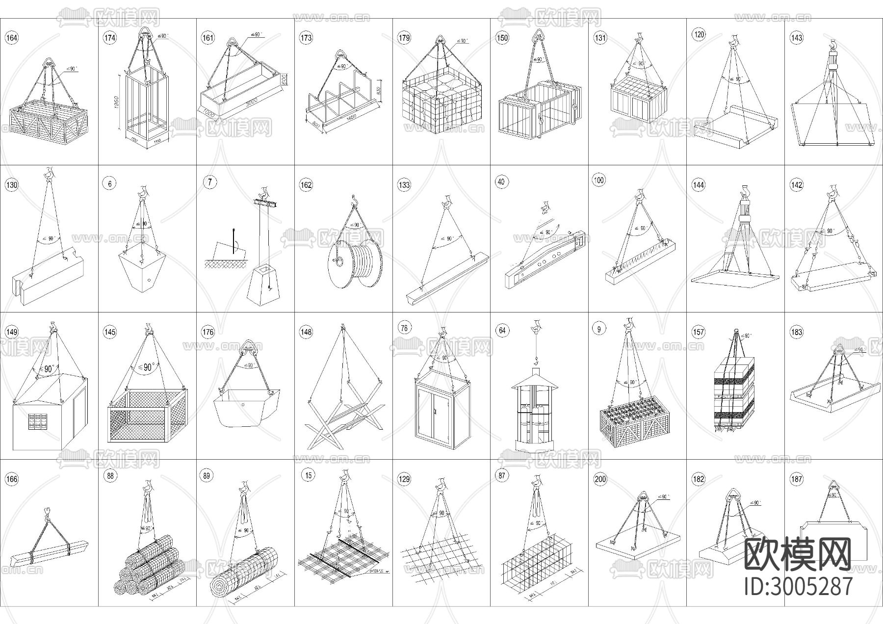 设备吊装件cad图库下载（渲染图4）