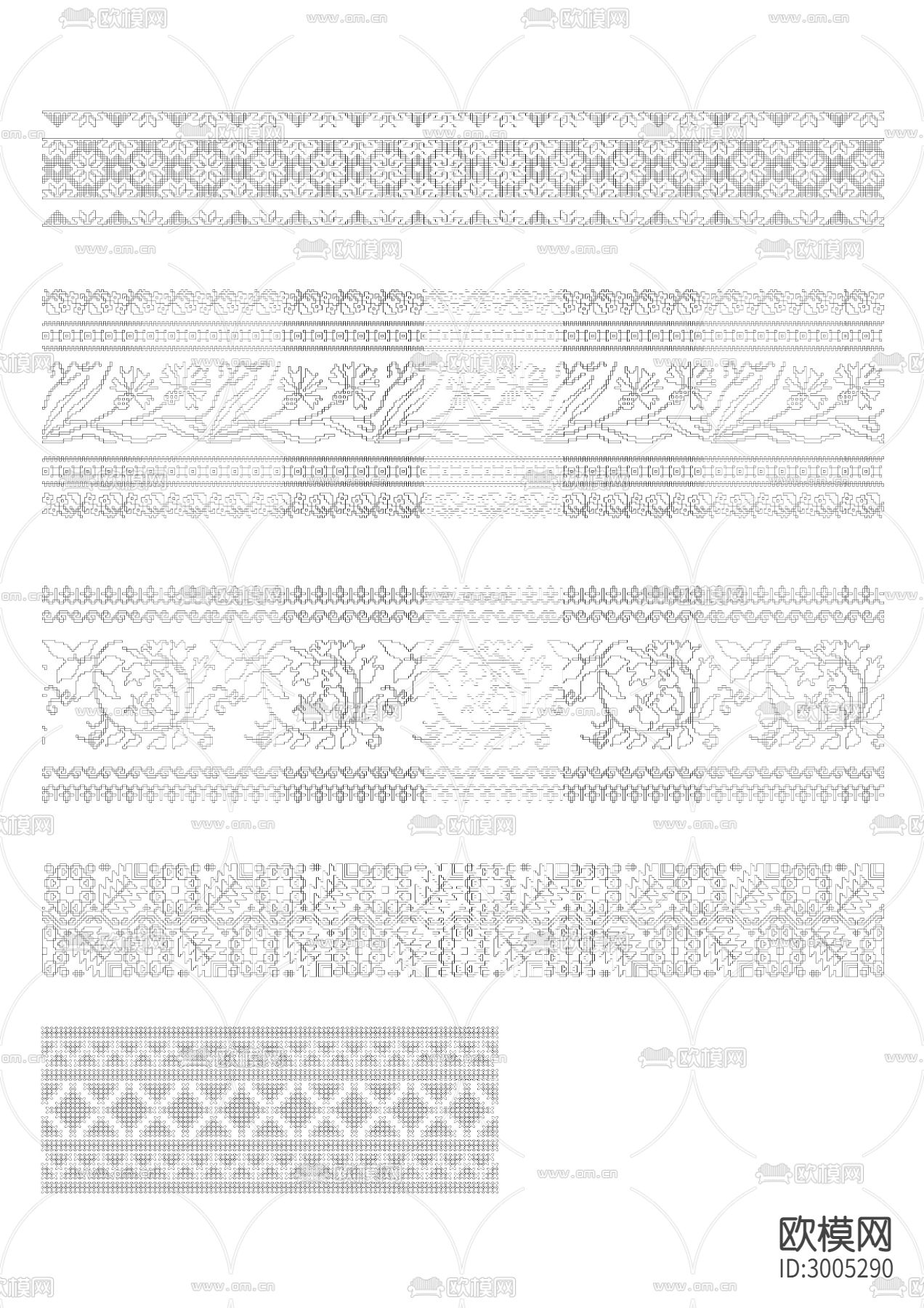 少数民族花纹装饰cad图库下载（渲染图8）