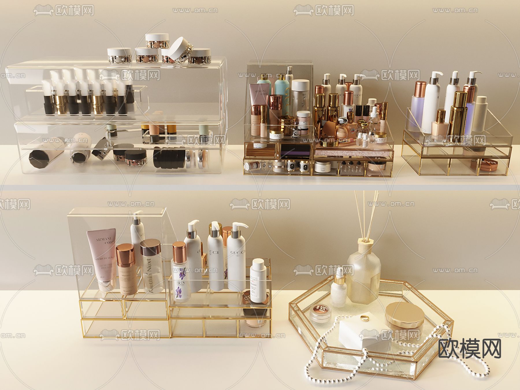 化妆品 护肤品 美妆 润肤露su模型下载（渲染图2）
