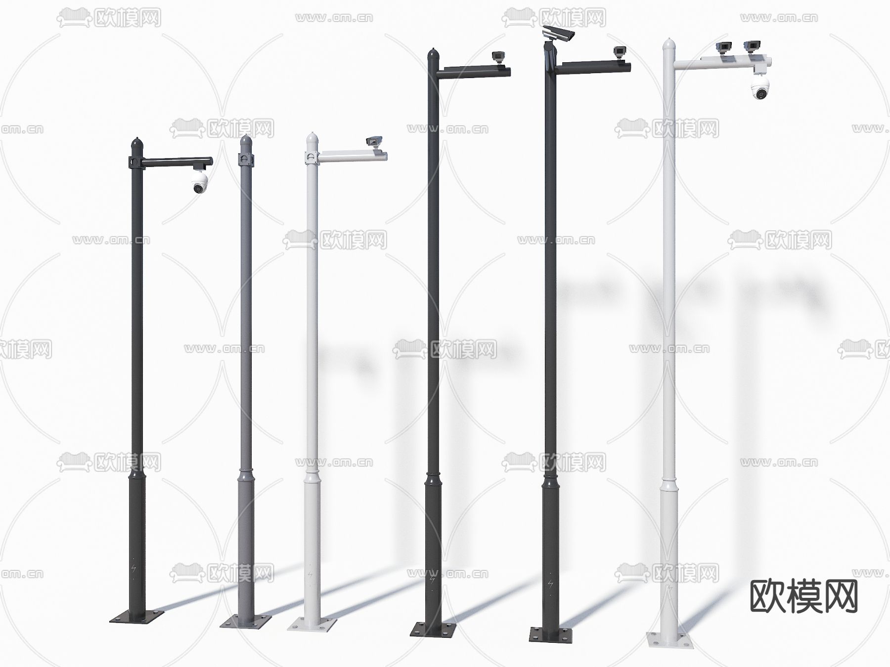 监控立杆 监控杆 球机监控杆3d模型下载