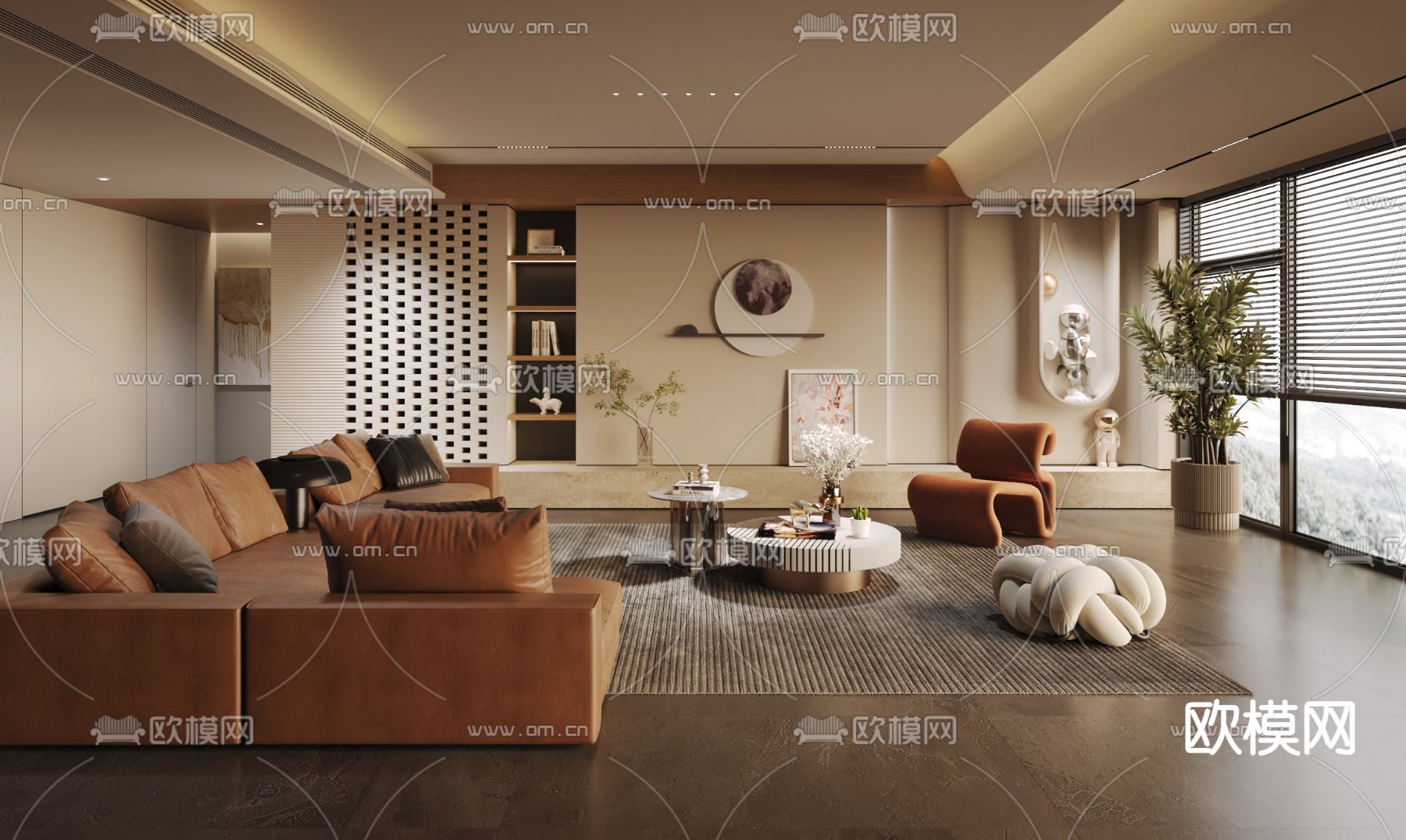 侘寂客厅3d模型下载