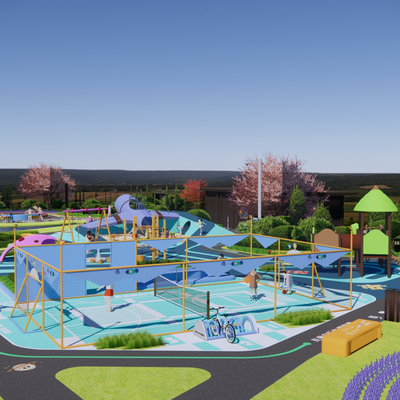  儿童游乐区su模型 