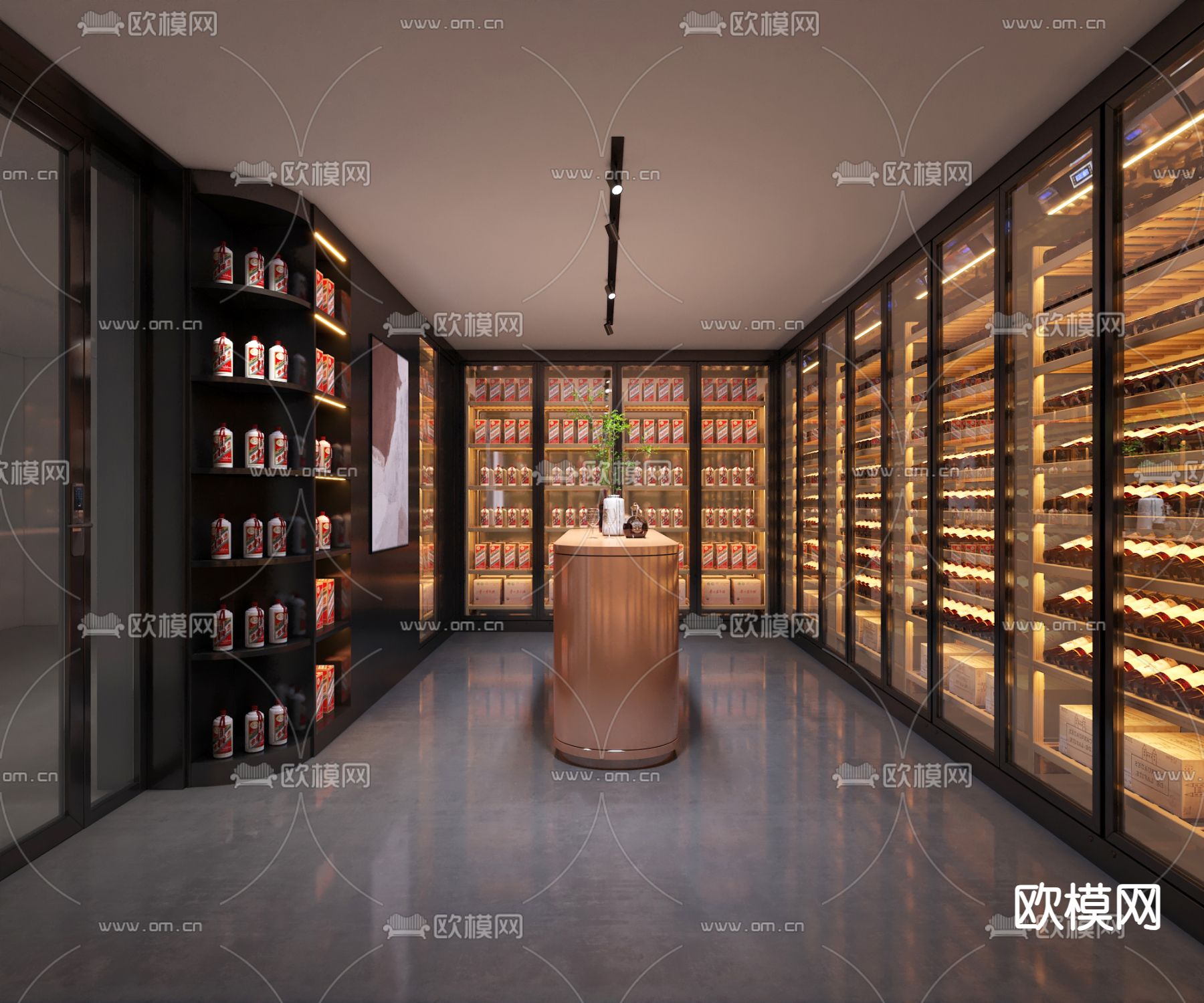 红酒窖 恒温室 品酒室3d模型下载（渲染图2）