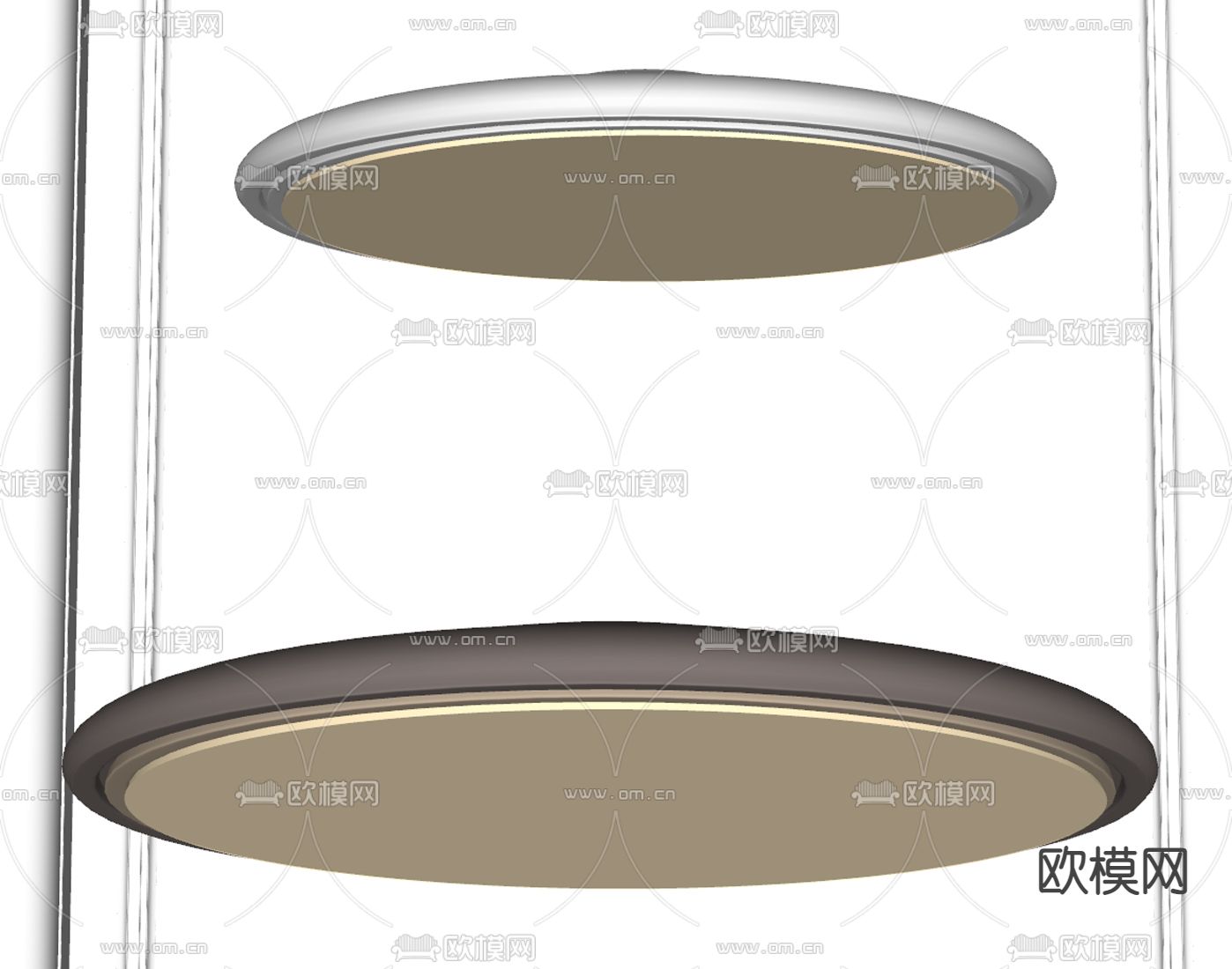 现代吸顶灯su模型下载（渲染图1）