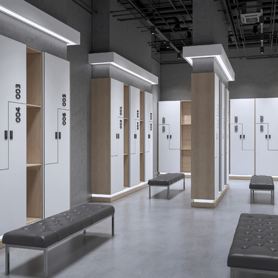  健身房更衣室su模型 