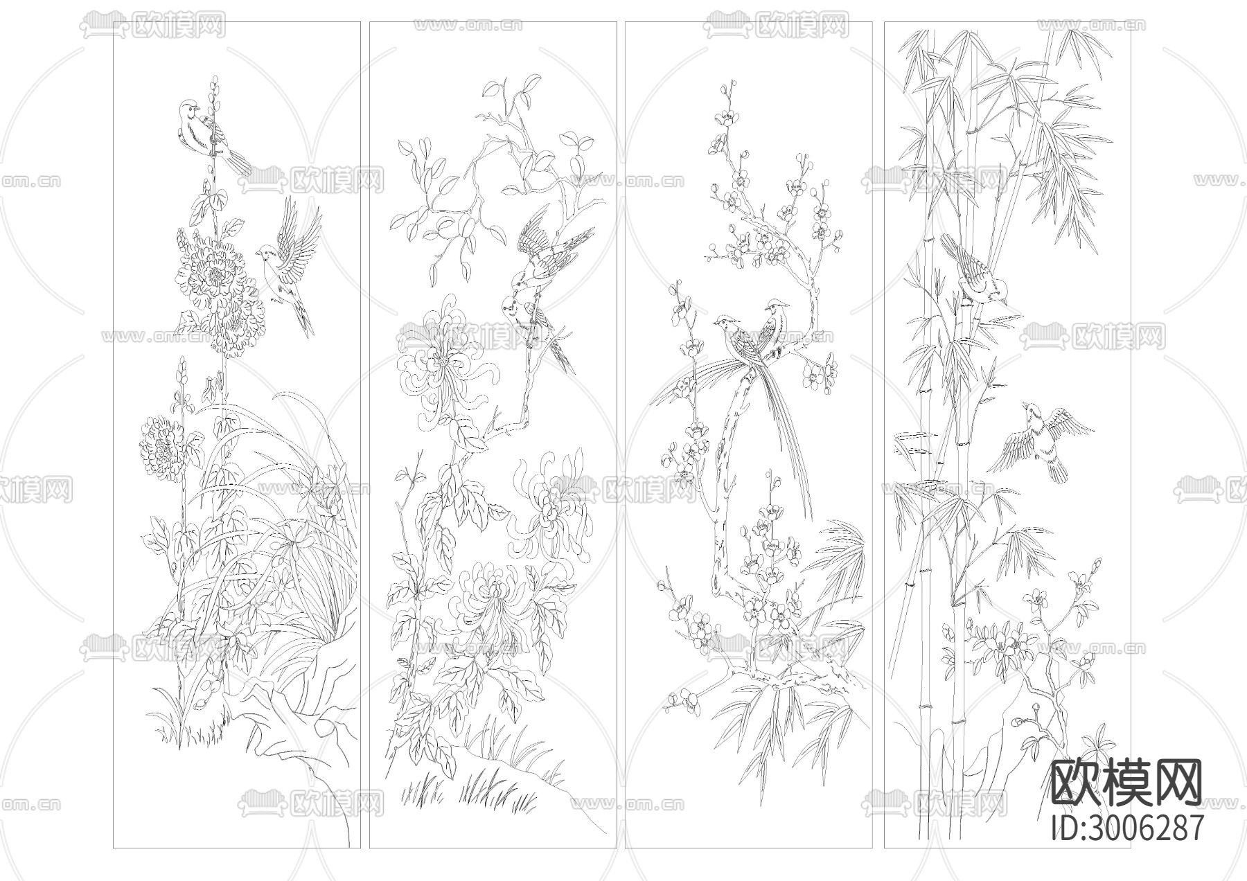 古花纹cad图库下载（渲染图5）