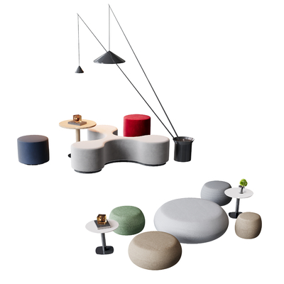  现代休闲组合沙发su模型 