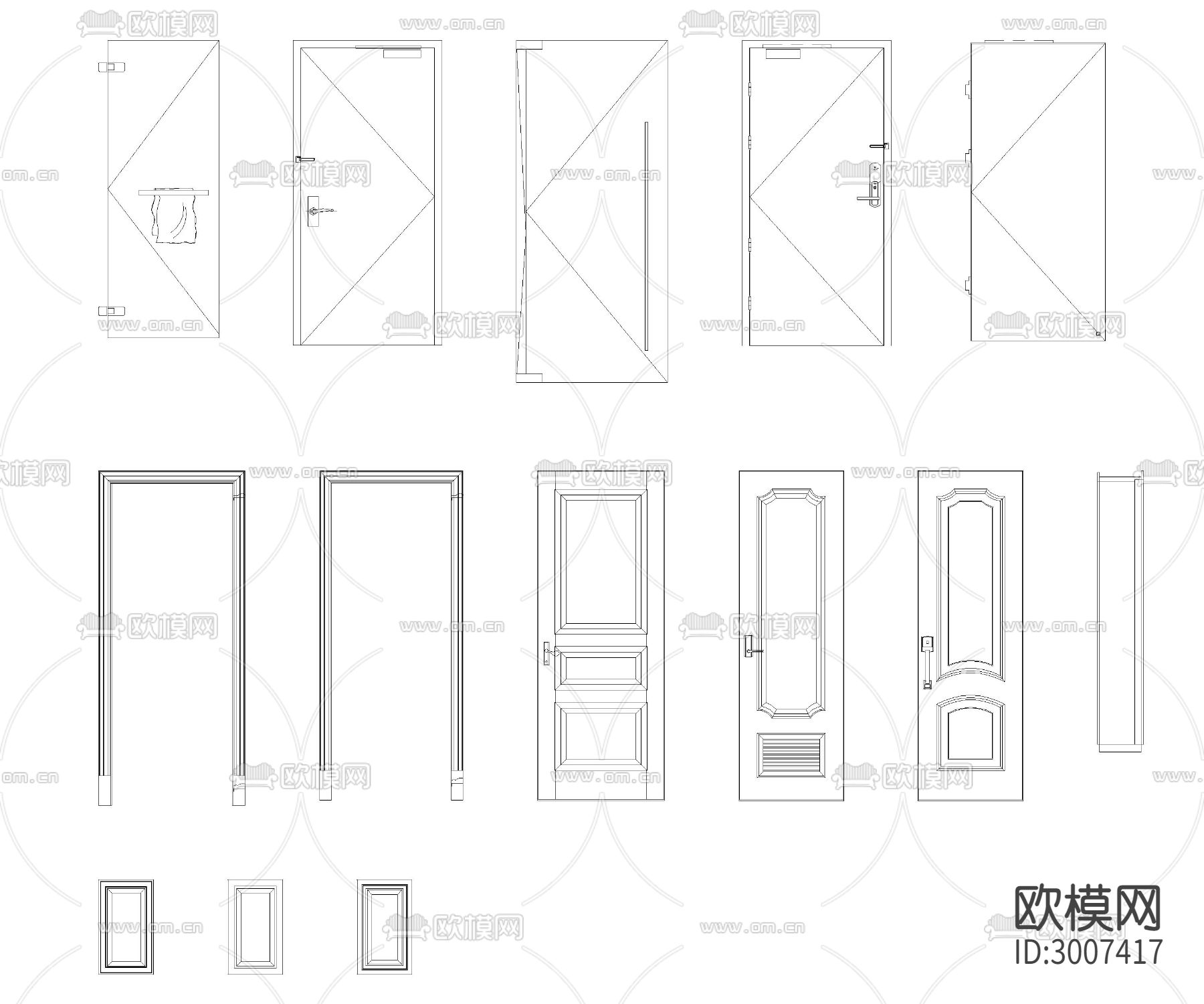 家装CAD立面构件动态图块cad图库下载（渲染图2）