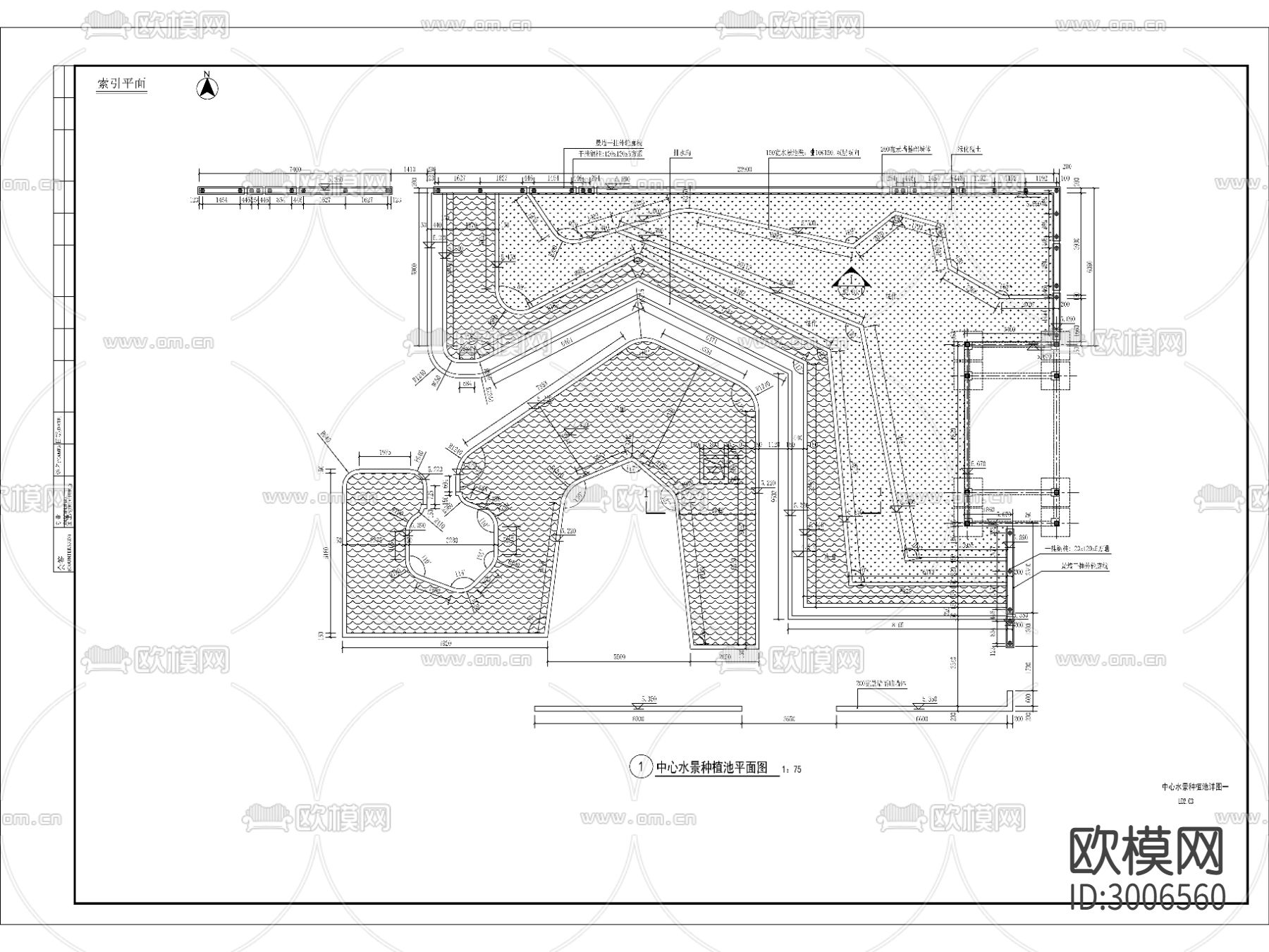 居住区中心廊架会客厅及雕塑格栅cad大样图下载（渲染图5）