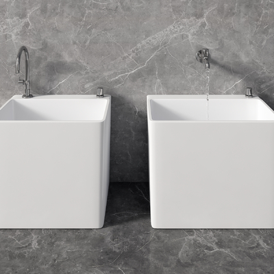  现代拖把池 拖布池 墩布池su模型 