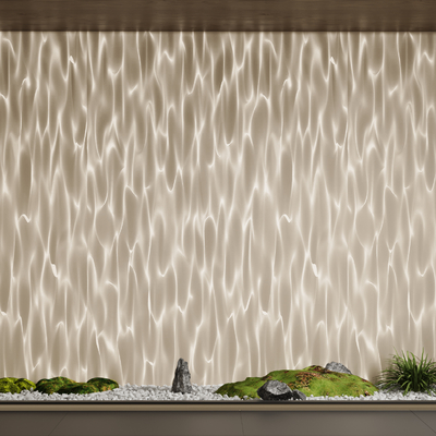  现代水波纹灯 洗墙灯su模型 