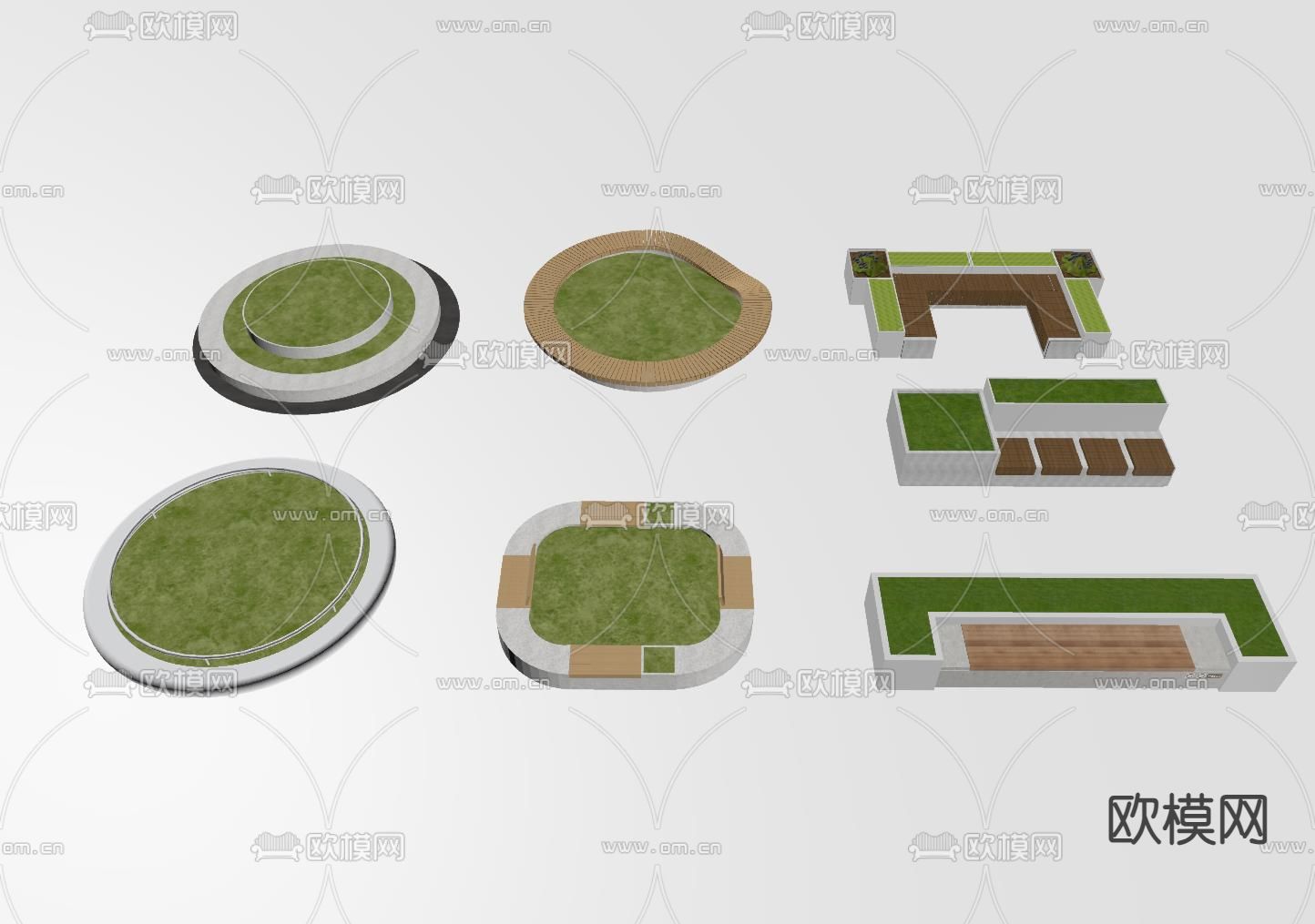 户外椅 树池椅 景观椅su模型下载（渲染图1）