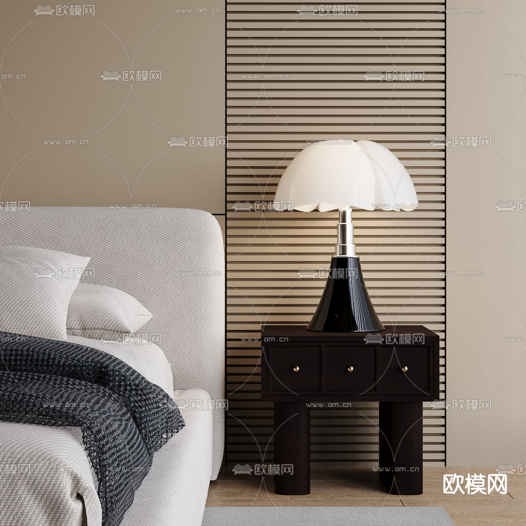 中古风台灯 床头灯3d模型下载