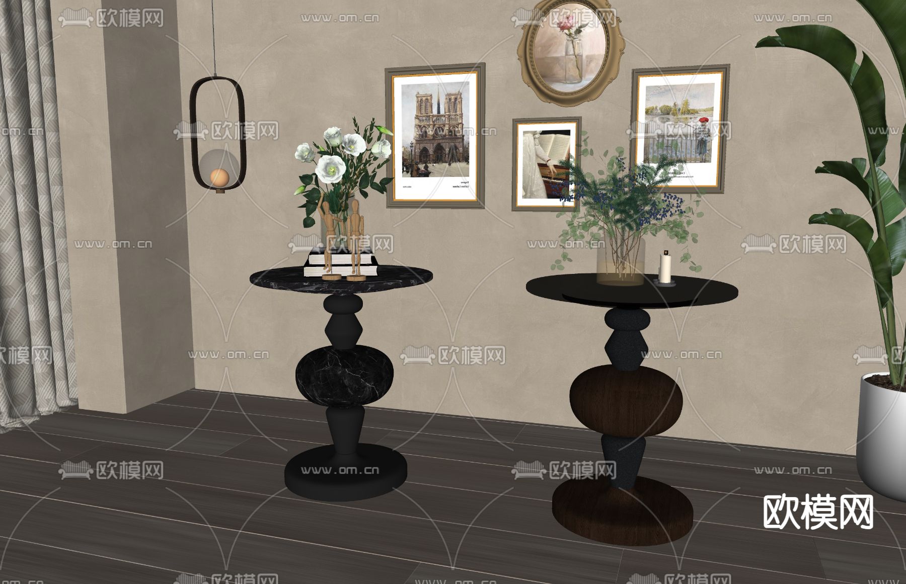 美式花几su模型下载（渲染图1）