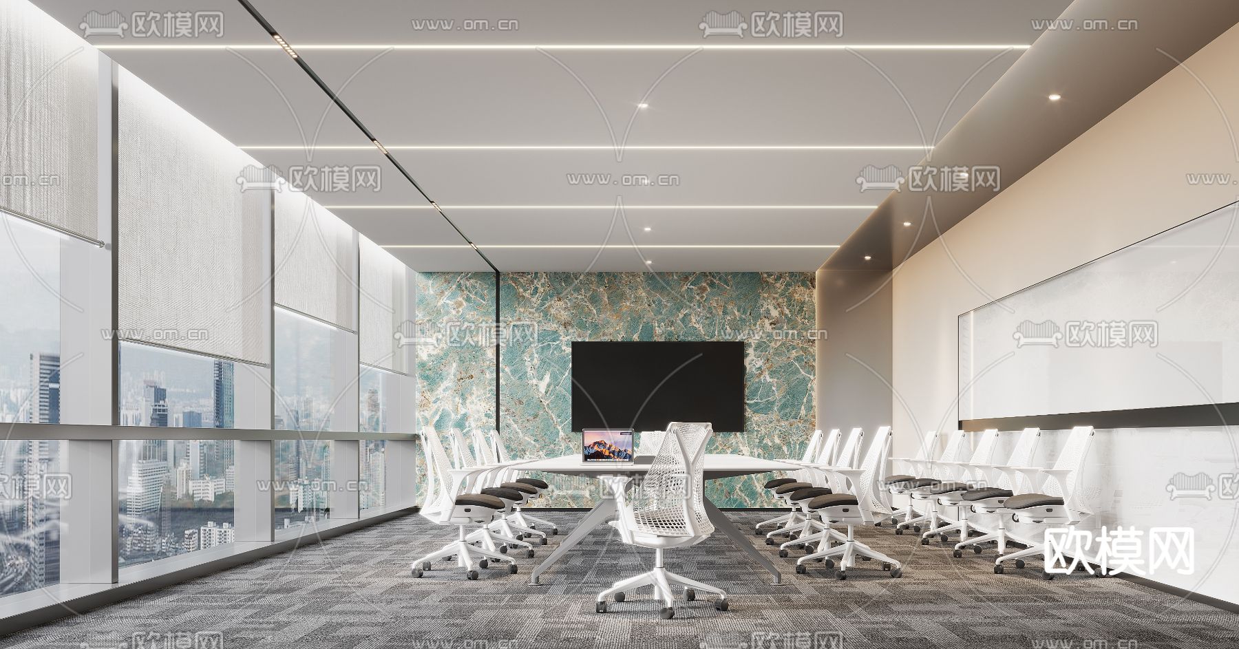 现代会议室3d模型下载