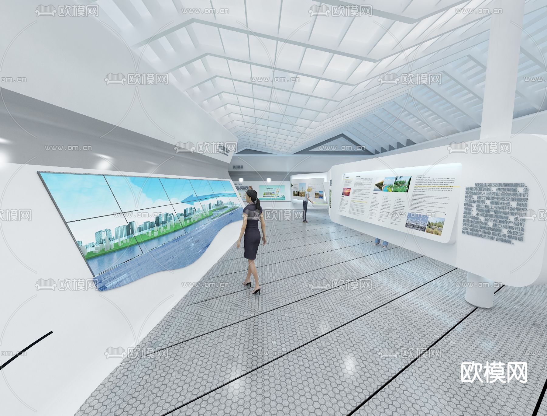 企业展厅 产品展示大厅3d模型下载（渲染图4）