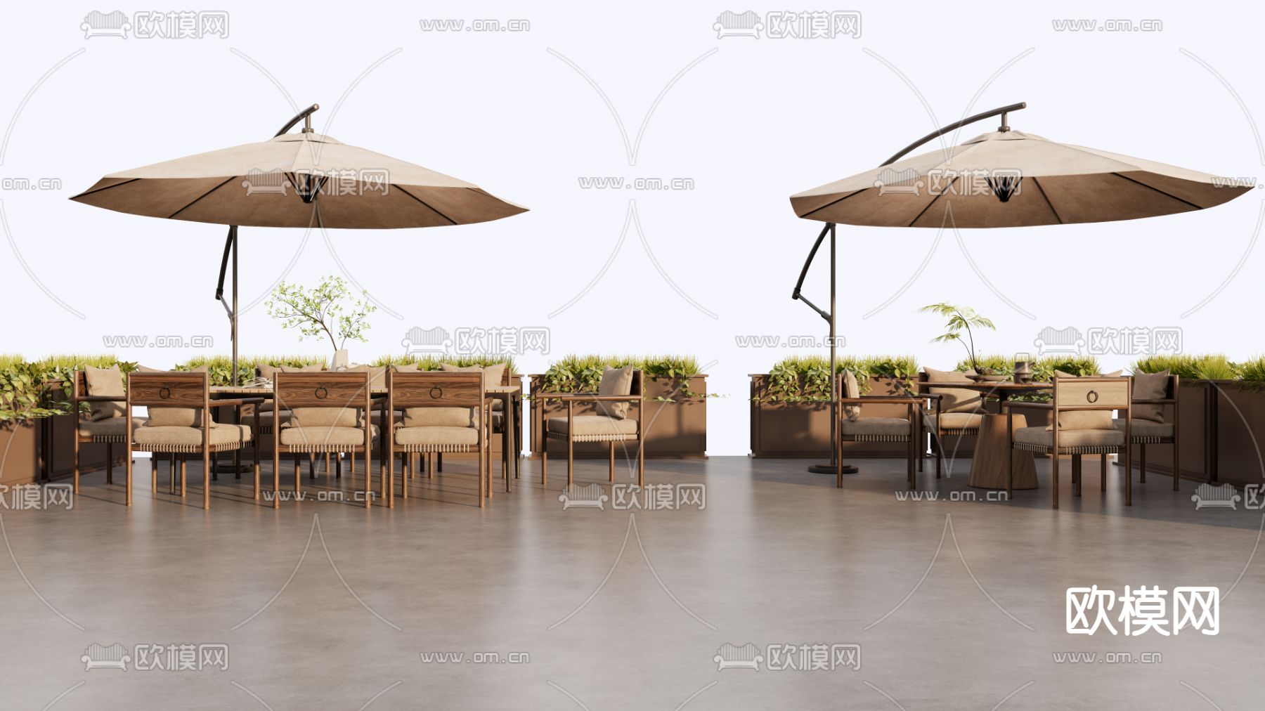 户外桌椅 露营桌椅 商业外摆 遮阳伞3d模型下载