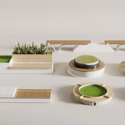  户外椅 树池椅 景观椅su模型 