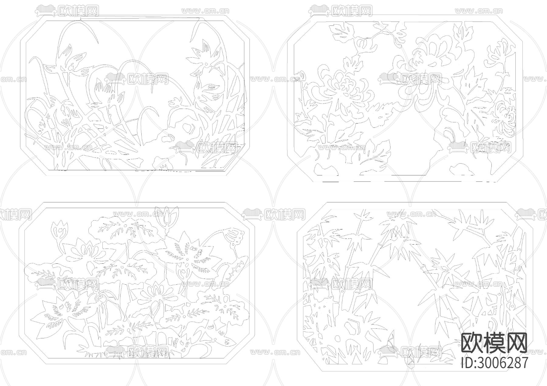 古花纹cad图库下载（渲染图7）