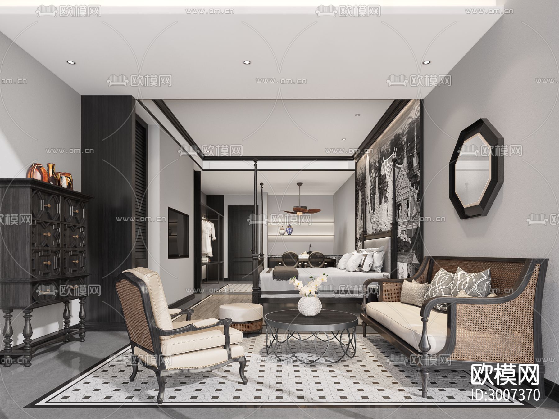 民宿cad施工图下载（渲染图1）