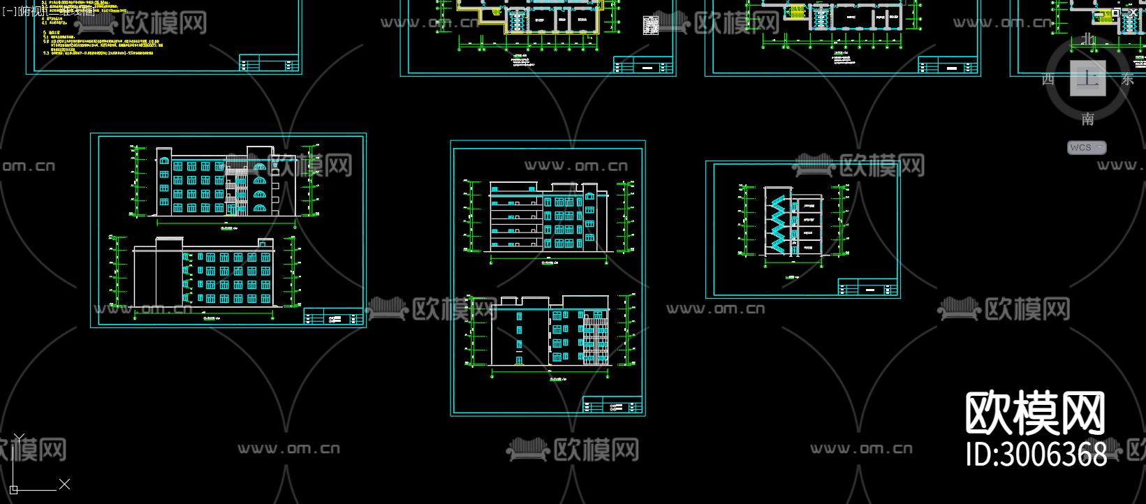 青少年活动中心科技楼cad施工图下载（渲染图2）