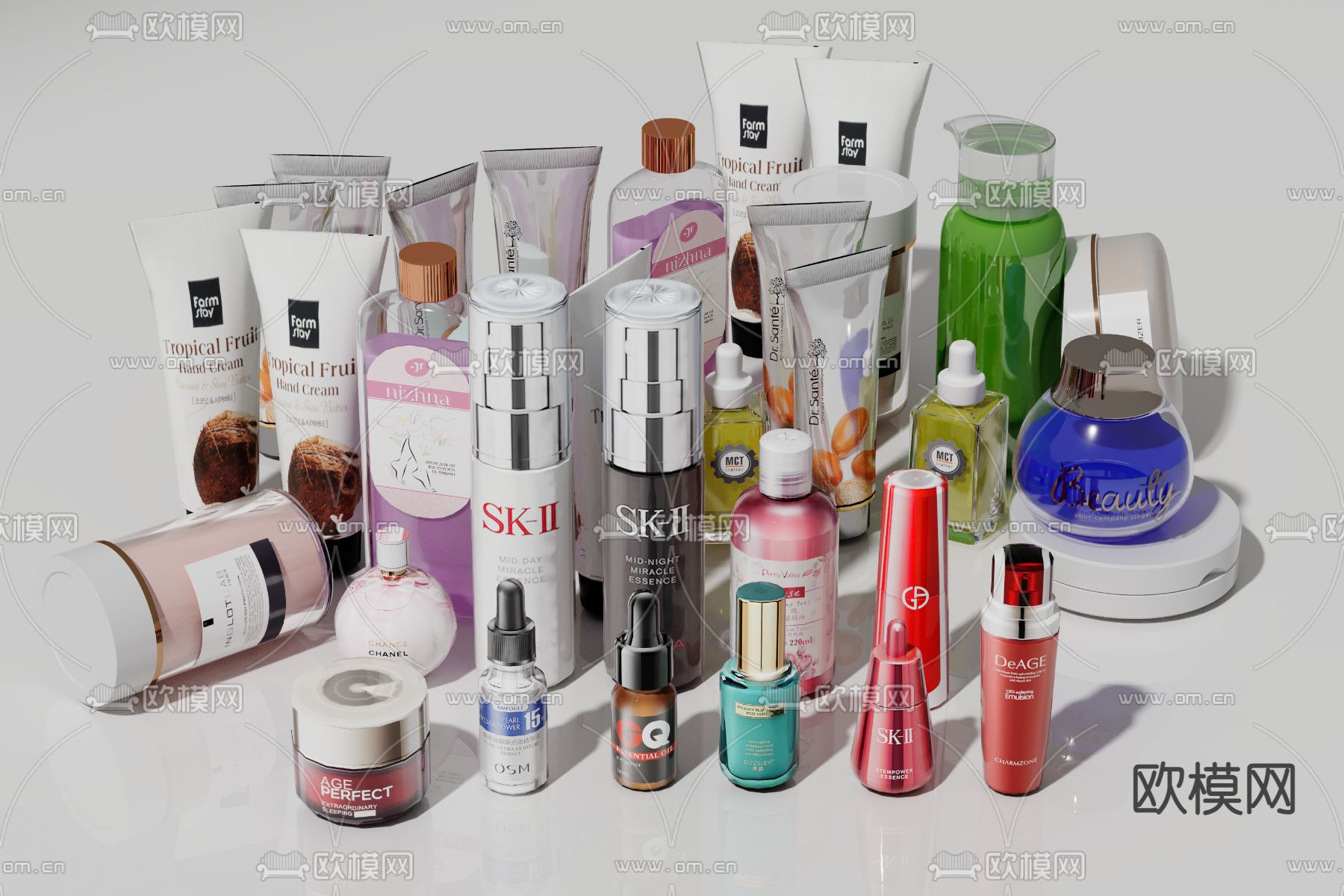 化妆品 护肤品 香水3d模型下载