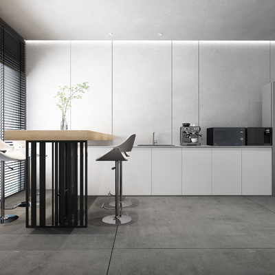  办公室茶水间 休息区su模型 