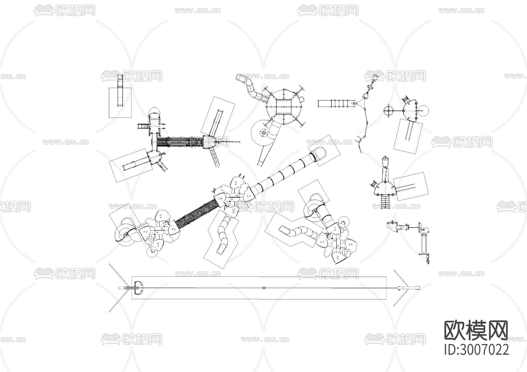 大型室内外娱乐设施cad图库下载（渲染图1）