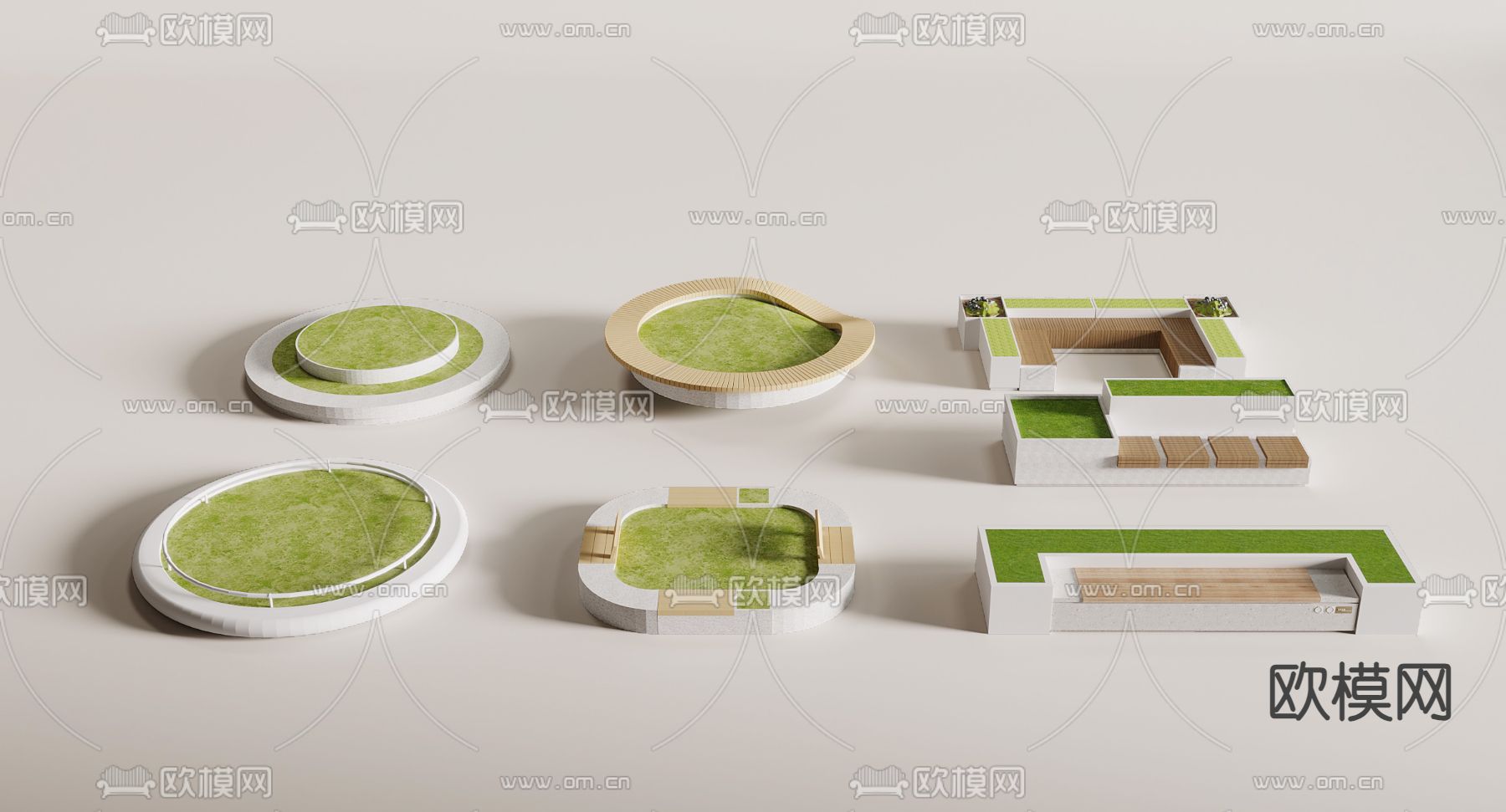 户外椅 树池椅 景观椅su模型下载（渲染图2）