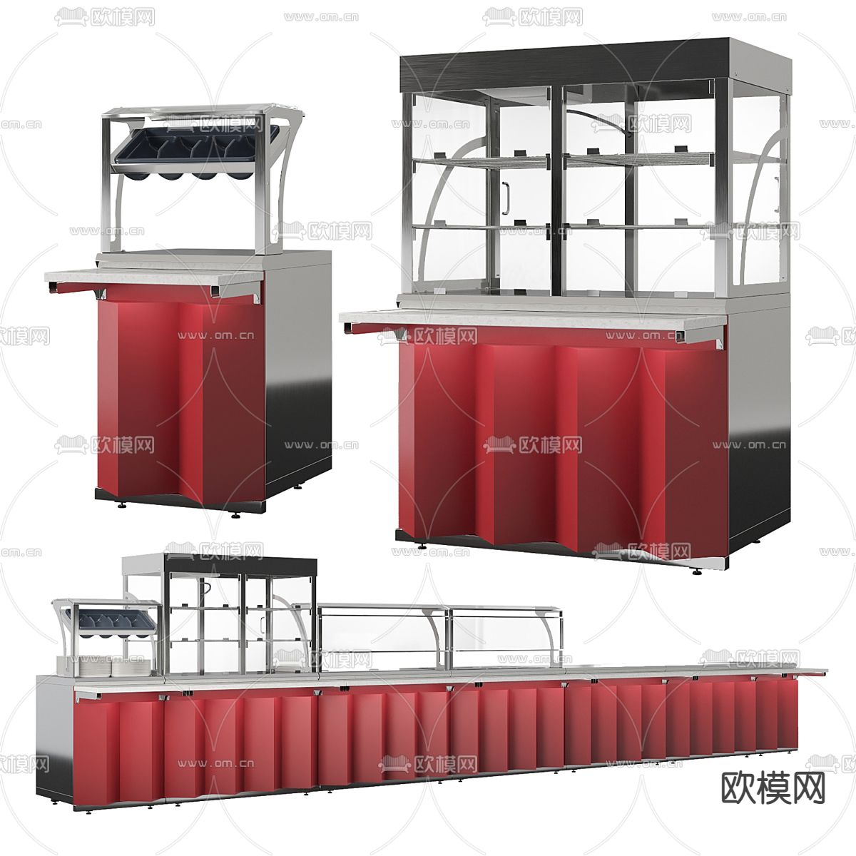 面包柜 甜品柜 点餐柜3d模型下载